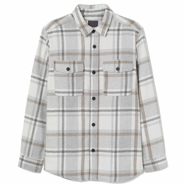 

vintage oem custom plaid flannel shirt jacket men comfy casual men's shirt sqii, White;black