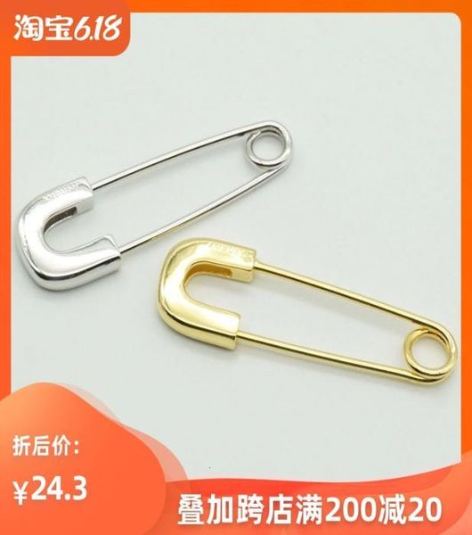 

ambush clip paper pin net red same earring nail 925 sterling silver personality brooch for men and women3273525, Gray