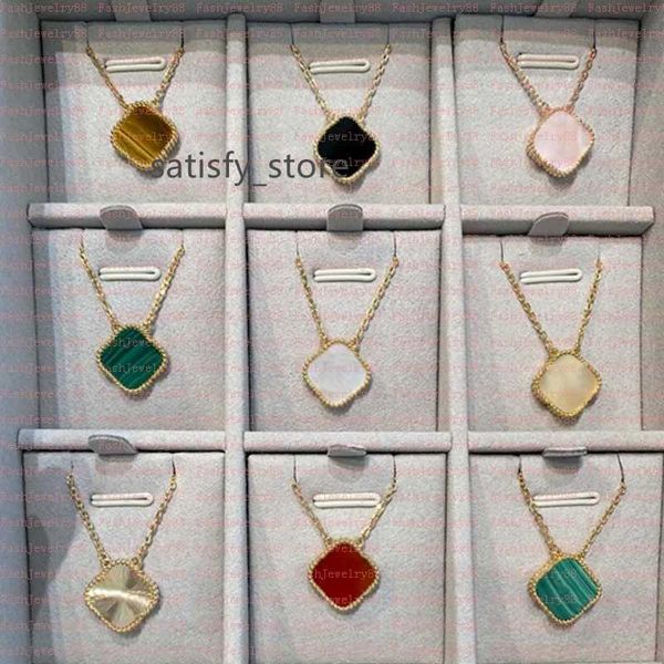 

new designer pendant necklaces for women elegant 4/four leaf clover locket necklace highly quality choker chains designer jewelry 18k plated, Silver