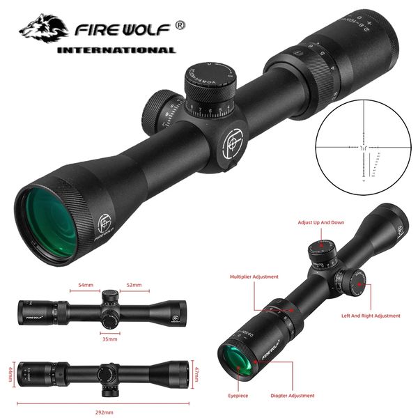 

fire wolf 2.8-10x40 hunting tactical rifle scope pneumatics reticle optical sight spotting scope for rifle hunting