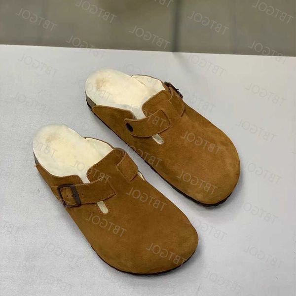 

slippers ladies womens wool slides winter fur fluffy furry australia designer warm slipper comfort women shoes winter slide sandals with box, Black