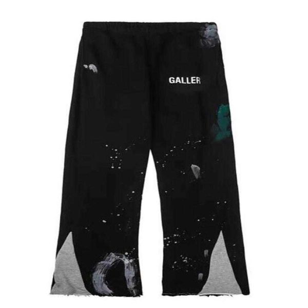 

men's pants designer sweatpants mens joggers speckled letter print womens couple loose trousers size 24, Black