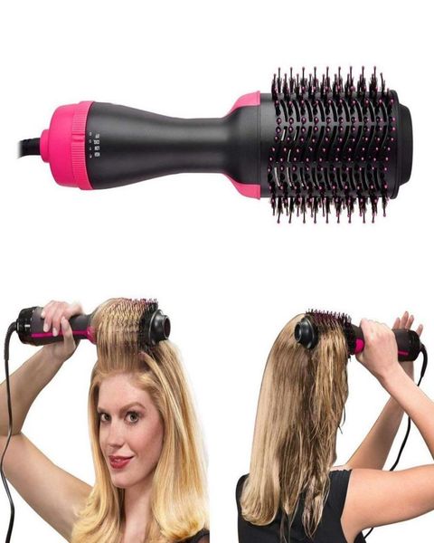 

promotion one step hair dryer and styler hair dryer brush 3 in 1 air brush negative ion hair dryer straightener curl7154015, Silver