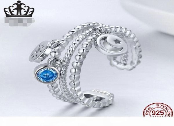 

p s925 sun and moon open ring women simple personality engagement rings of lovers sterling silver ring party christmas gift 2020 f9431880