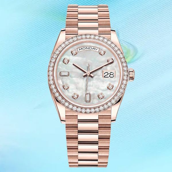 

2813 movement orologi uomo diamond watch premium precise 41mm 36mm mechanical 904l full stainless steel bezel waterproof luminous gold watch, Slivery;brown