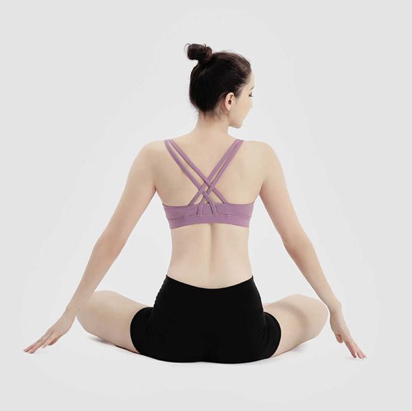 

yoga sports bra full cup quick dry shockproof cross back push up workout for women gym fashion running jogging movement fitness, Black;white