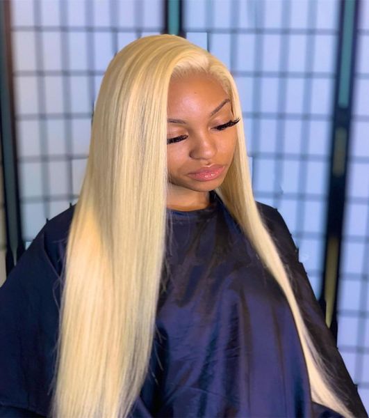 

new blonde 4x4 lace closure frontal human hair wigs pre plucked glueless remy straight natural black lace front wig2256443