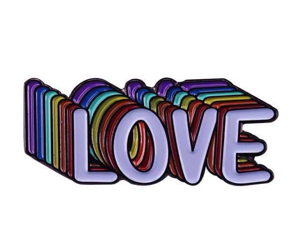 

rainbow love lgbt gay pride enamel pin wearable art decor015103714, Gray