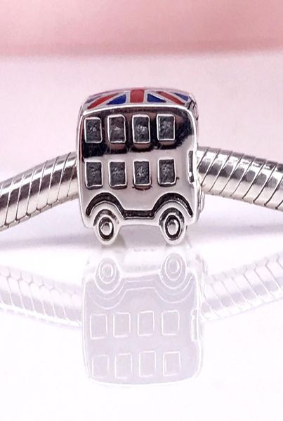 

authentic 925 sterling silver london bus with blue & red enamel charm fit diy bracelet and necklace 791049er2314451, Black