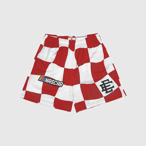 

men's shorts ee 2023 summer quick dry basketball training fitness running plaid casual sports beach mesh pants eric emmanuel shorts, White;black