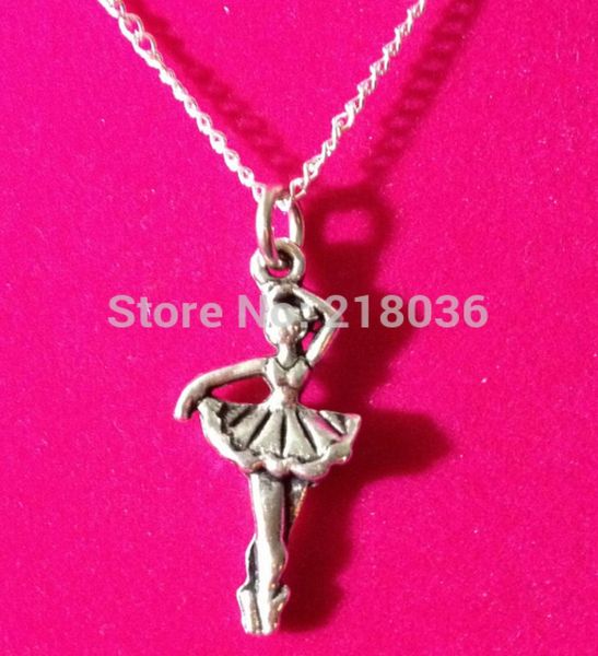 

fashion 10pcs vintage silvers ballet dancer charms sweater chain choker statement necklaces pendants jewelry for women accessories4916616, Silver