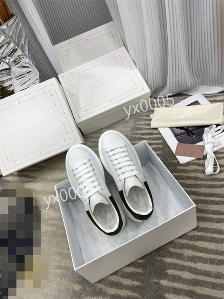 

designer brand women men quality classics flat sneaker casual shoes leather white letter overlays fashion platfnorm sneakers, Black