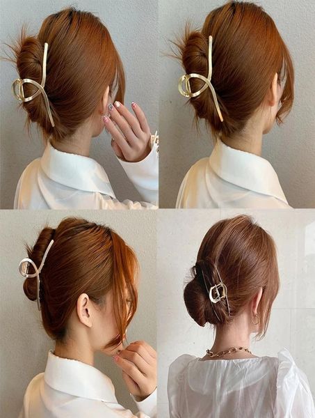 

women barrettes metal hair claws accessories hairclips hairpins ladies hairgrip headwear girls ornaments crab bands 8cm gold2286066