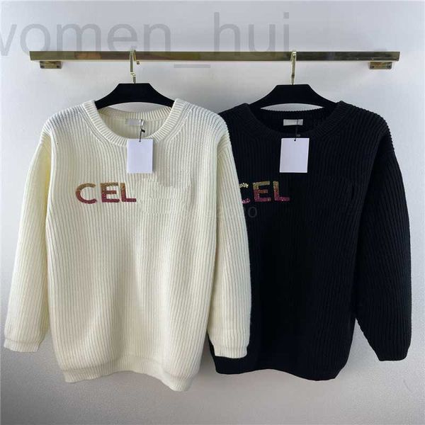 

women's knits & tees designer 2022 women's wool sweaters knits with letter girls runway brand tank crop crew neck shirt high end, White