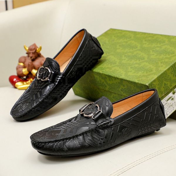 

casual shoes classic leather designer men's suit shoes fashion non-slip dress pointy casual new business luxury shoes., Black