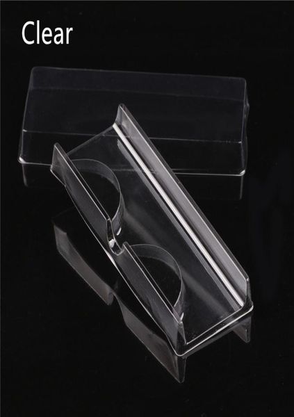 

4colors transparent white pink plastic eyelashes packaging box fake eyelash tray storage cover single case transparent lid clear t3860080