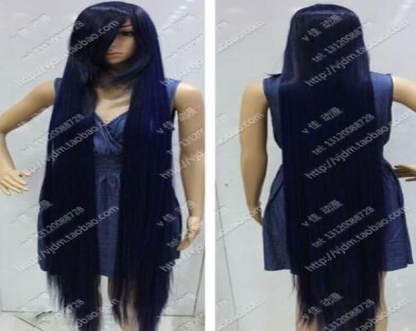 

long long straight 150cm about 60 inch wigblue black wig woman wig8291536