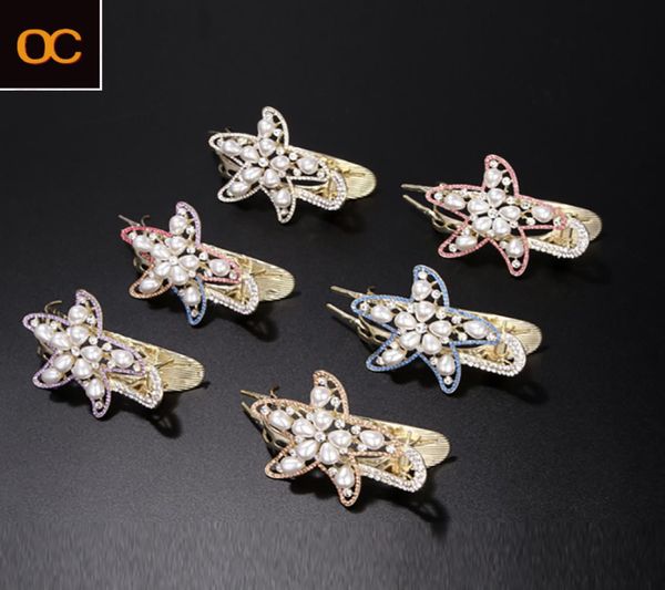 

old cobbler female hairpin pins headdress metal clip inlaid crystal three teeth card issuance back head gripper dish up duckbill c5500295, Black;brown