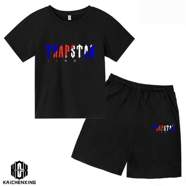 

Clothing Sets Brand TRAPSTAR Tshirt Kids Clothes Boy Tracksuit Set Harajuku Tops Tee Funny Hip Hop Color T ShirtBeach Casual Shorts Sets 230606, Picture color