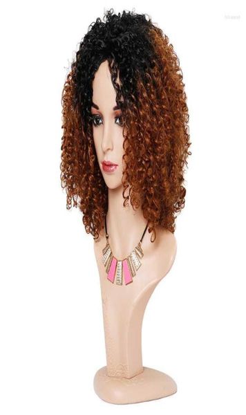 

synthetic wigs kryssma wis fo women hair full wig with curl 2022 fashion resistant ombre red wine short curly tobi222382314, Black