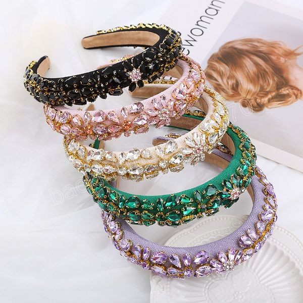 

solid color full diamond fabric headband fashion hair accessories women's party shining hairband hair band hoop girl new, Slivery;white