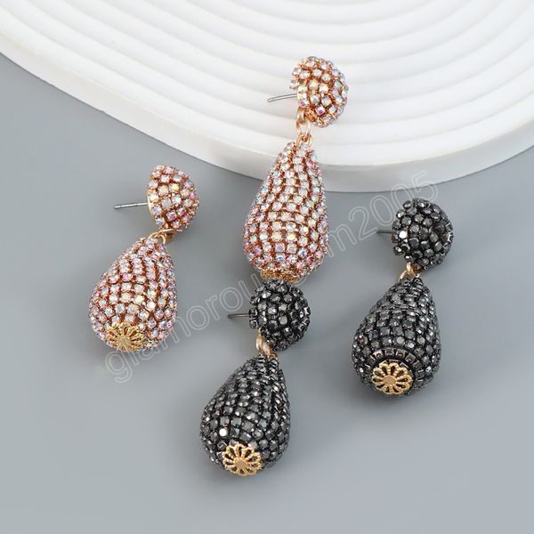 

fashion metal rhinestone geometric earrings for women's exaggerated and simple dangle earrings banquet jewelry accessories, Silver