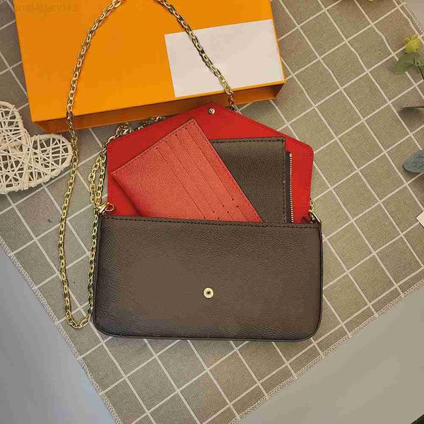 

womens pochette purse felicie designer bag leather fuchsia lining detachable shoulder bags luxurys handbags woman crossbody chain fashion co