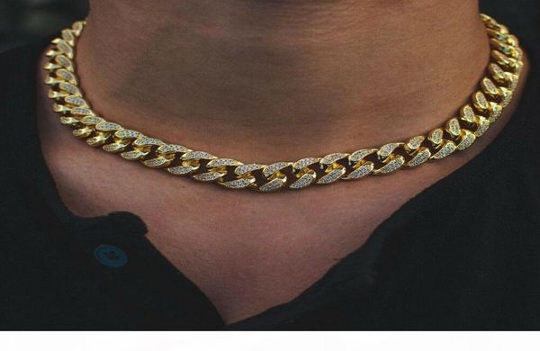 

12mm iced miami diamond cuban link chain real 14k yellow gold solid cuban chain 16inch 18inch 20inch 22inch cubic zirconia jewelry7472108, Silver