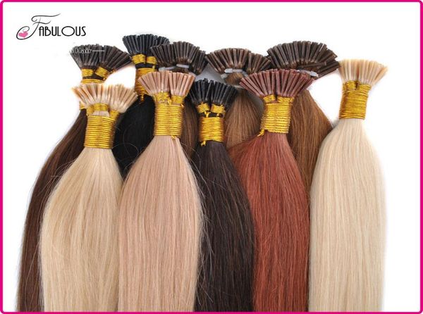 

sell i tip hair extensions 1824quot 100strandslot keratin thick tip hair brazilian virgin hair extension remy human hair b5626226, Black