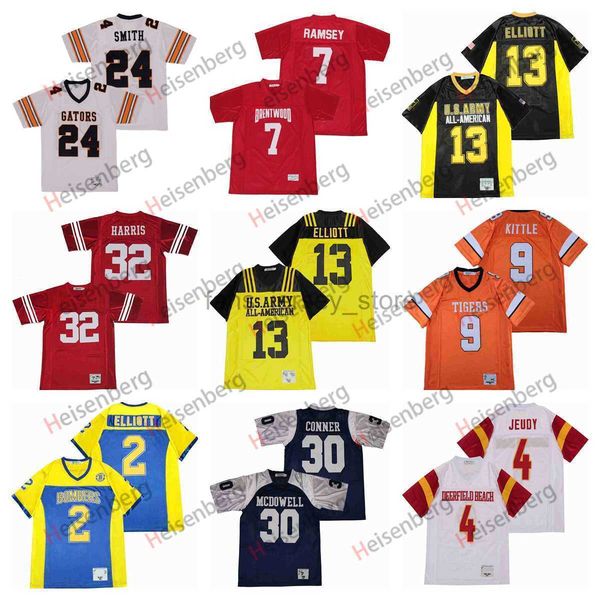 

movie football jerseys 32 franco harris 9 kittle orange 7 jalen ramsey 30 james conner 24 emmitt smith 4 jerry jeudy 13 ezekiel elliott high, Black