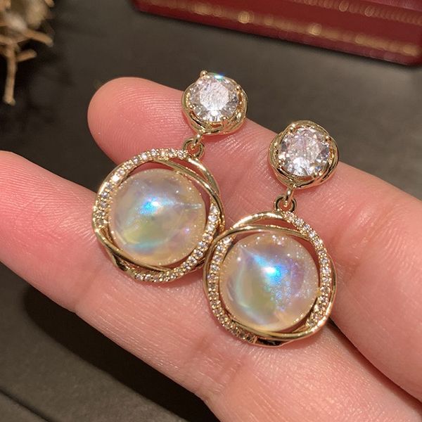 

sparkle glittering diamond twisted pearl drop pendant stud earrings for women fashion luxury designer hypoallergenic elegant classic jewelry, Golden;silver