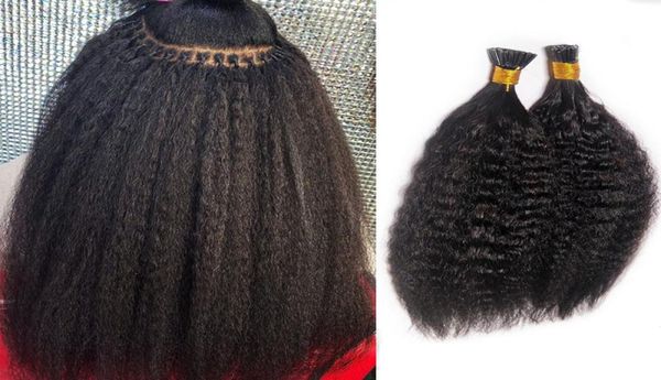 

brazilian kinky straight i tip micro links 100 remy human virgin hair 4b 4c i tip human hair extensions natural black 1g s2836172