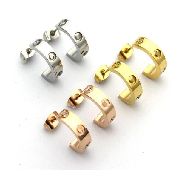 

high polished fashion jewelry party gifts love earrings hip hop stud earings gold rose earrings for women wedding half full circle1500439, Golden;silver