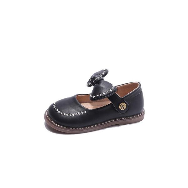 

sneakers kids shoes casual child bowknot beanie spring autumn new girls retro leather non-slip f13761, Black;red