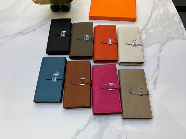 

women long wallet 8 colors female designer fashion brand letter letter logo h wallet ladies purse fashion card holder pocket long zipper bag, Red;black