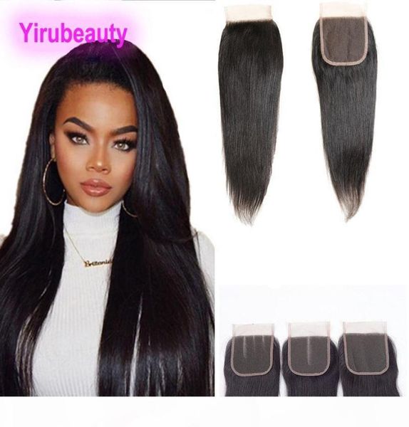 

peruvian virgin hair straight hair natural color 4 x 4 lace closure silky straight middle three part8937584, Black;brown