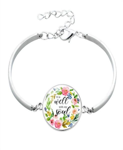 

fashion psalm bracelet art picture print glass dome charms bracelet bible verse quote jewelry gift for christianps23599047536, Golden;silver