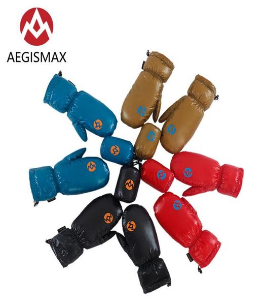 

aegismax skiing snowboard cycling hiking camping 95 white down nylon winter warm full fingers mitten gloves9935441