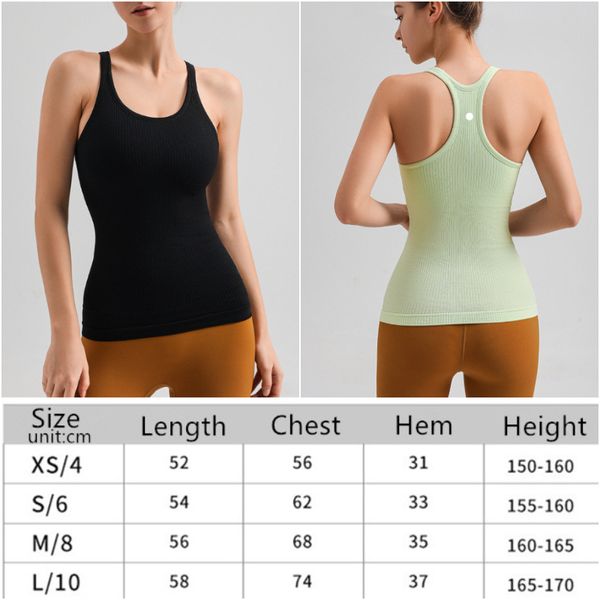 

ll-88289 womens yoga outfits sleeveless shirts solid color sports vest running excerise fitness girls jogging trainer sportswear close-fitti