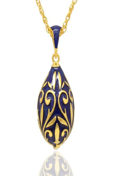 

gold plating enamel leaf flower faberge egg charm rhinestone russian egg pendant necklace for easter day9634321, Silver