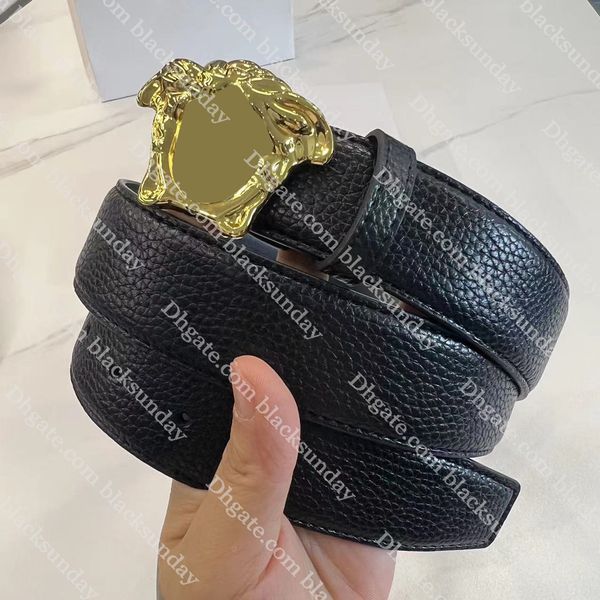 

designer belt men classic gold buckle belt mens leather belts for jeans leisure versatile black waistband, Black;brown