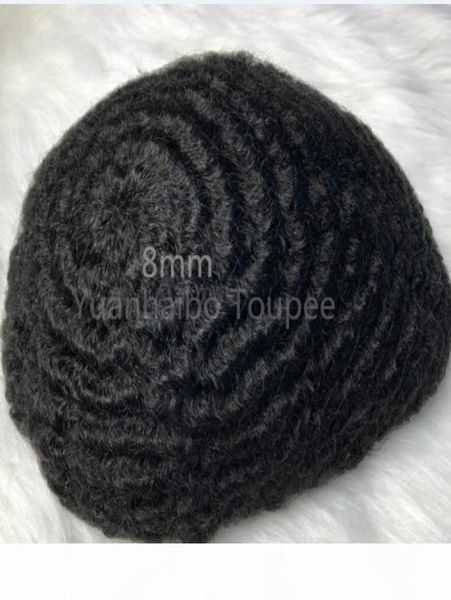 

men hair wig 4mm 6mm 8mm 10mm 12mm wave full lace toupee wavy toupee indian virgin human hair replacement for men 6091157, Black