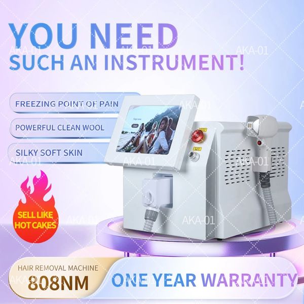 

2023 selling portable 808nm diode laser cooled head painless hair removal facial body removal equipment for all skin types of beauty machine, Black