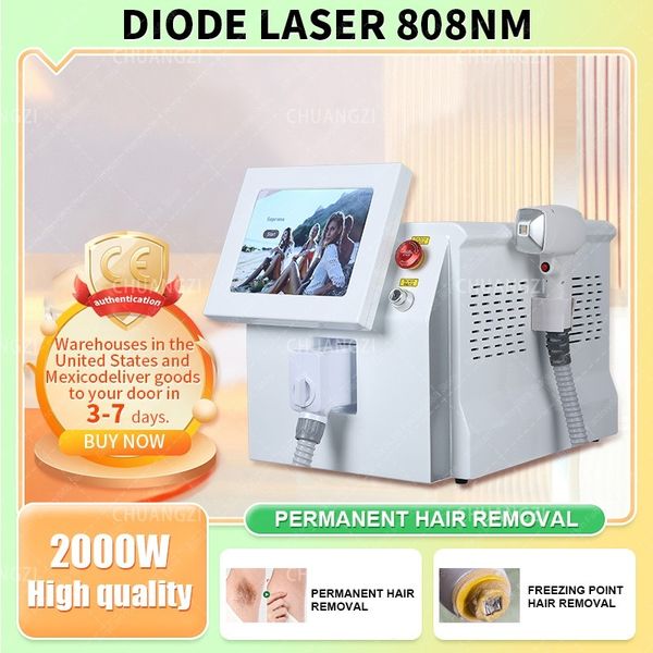 

808nm diode laser hair remove ice platinum painless hair removal machine for salon, Black