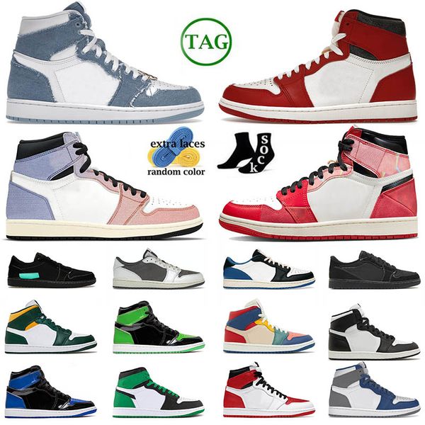 

basketball shoes 1 jumpman 1s university blue chicago lost found olive black phantom lucky green washed pink women sports trainers