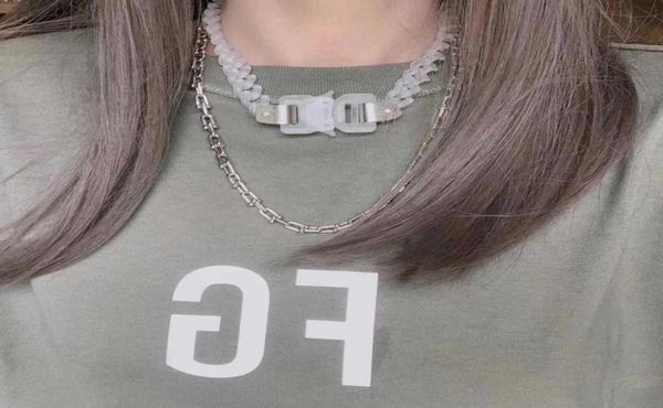 

alyx 1017 9sm 20ss button frosted transparent necklace bracelet full set of acrylic packaging box2843987, Silver