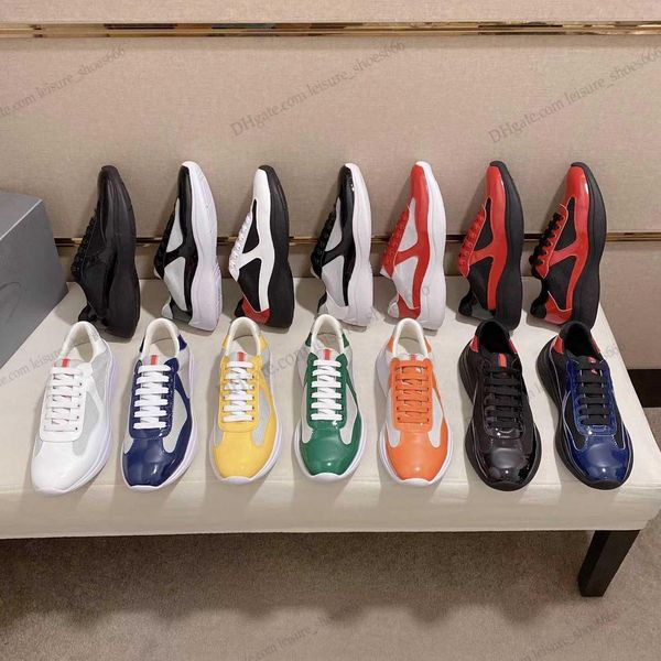 

designer casual shoes men america s cup xl 22 colors leather sneakers patent leather flat sneaker black mesh lace-up outdoor running shoe