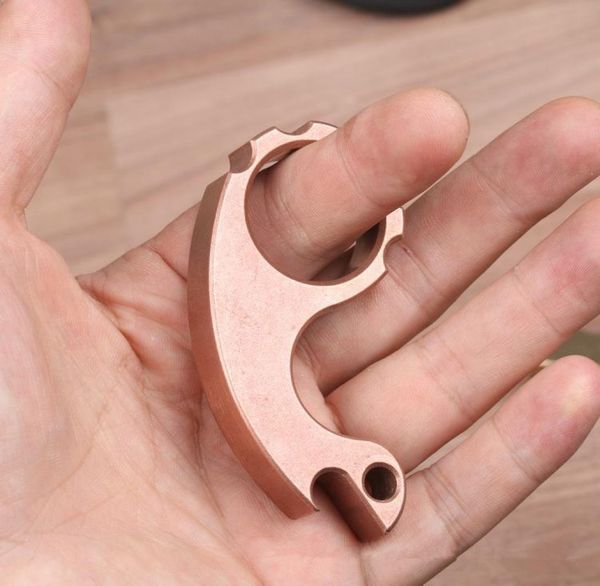 

titanium alloy outdoor edc tool brass knuckles selfundefineddefense finger buckle multi-function broken window knuckle dusters tool7706727