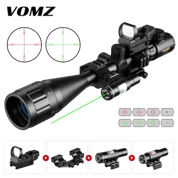 

vomz 6-24x50 hunting airsoft accessories tactical optical sight red dot laser suit rifle scope collimator sight for hunting-red