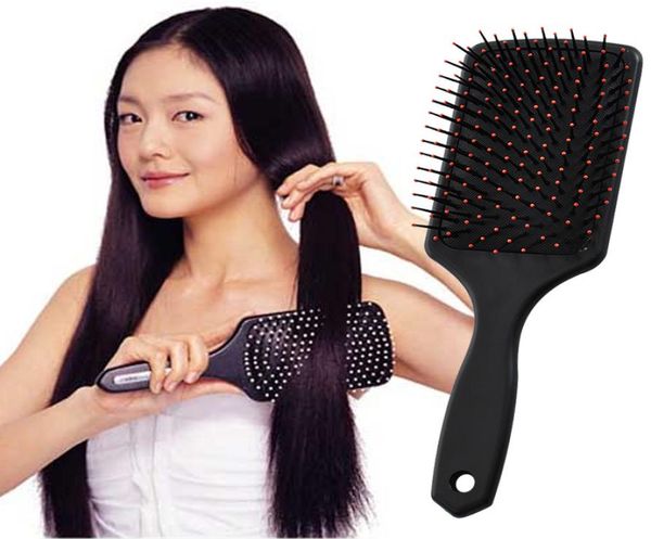

professional healthy paddle cushion hair loss massage brush hairbrush comb scalp hair care4889335, Silver